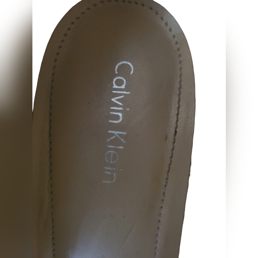 Calvin Klein Heels Kendall Burgundy Leather Platform Snake Embossed Size 5 - Picture 2 of 9